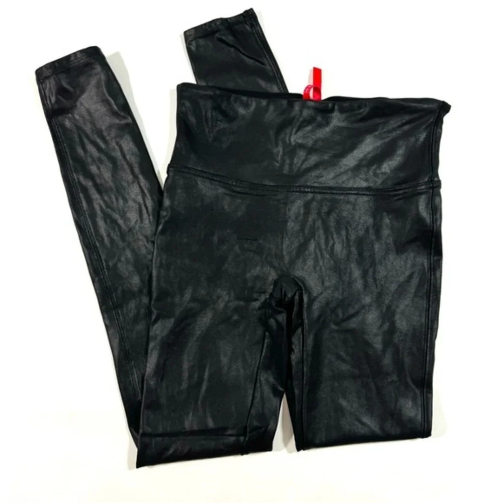 Spanx Faux Leather Leggings Black Size Small 2437
